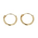 9ct Yellow Gold 11mm Tube Hoop Earrings
