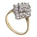 14ct Yellow Gold 1.20ct Diamond Cluster Ring