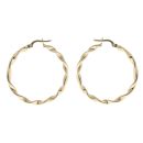14ct Yellow Gold Twist Hoop Earrings