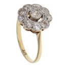 14ct Yellow Gold 1.00ct Brilliant Cut Diamond Cluster Ring