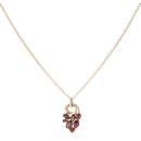 9ct Yellow Gold Garnet Cluster Pendant and Chain 18"