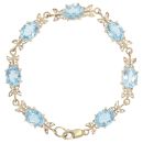 9ct Yellow Gold Blue Topaz Butterfly Bracelet 7.5"