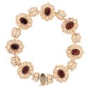 9ct Yellow Gold Garnet Bracelet 8"
