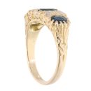 18ct Yellow Gold Three Stone Sapphire And Diamond Ring
