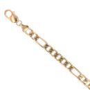 9ct Yellow Gold Figaro Bracelet 9"