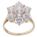 9ct Yellow Cubic Zirconia Cluster Ring