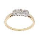 18ct Yellow Gold 0.25ct Brilliant Cut Diamond Trilogy Ring