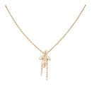 9ct Yellow Gold Flower Tassel Pendant And Rope Chain 16"