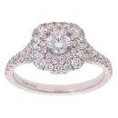 18ct White Gold 0.95ct Diamond Cluster Ring