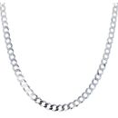 Silver Flat Curb Chain 24" By Icesia