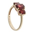 9ct Yellow Gold Garnet Three Stone Ring