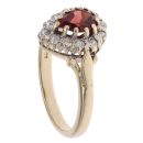 9ct Yellow Gold Cubic Zirconia and Garnet Pear Cluster Ring