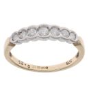 9ct Yellow And White Gold 0.25ct Brilliant Cut Diamond Half Eternity Ring
