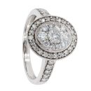 18ct White Gold 0.80ct Diamond Cluster Ring