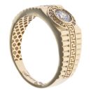 14ct Yellow Gold Cubic Zirconia Signet Ring