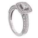 18ct White Gold 1.04ct Princess And Brilliant Cut Diamond Cluster Ring