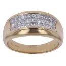 18ct Yellow Gold 1.00ct Princess Cut Diamond Cluster Ring