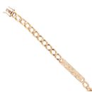 9ct Yellow Gold Filigree Patterned ID Curb Bracelet 8"