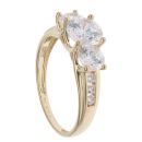 14ct Yellow Gold Three Stone Cubic Zirconia Ring