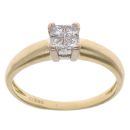18ct Yellow Gold 0.30ct Princess Cut Diamond Cluster Ring