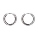 Silver Stone Set Eternity Huggies Hoop Earrings By Icesia