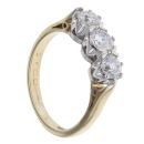 18ct Yellow Gold 1.00ct Brilliant Cut Diamond Trilogy Ring