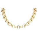 9ct Yellow Gold  Patterned & Plain Belcher Chain