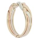 9ct Yellow White and Rose Gold Four Piece Puzzle Ring