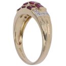 14ct Yellow Gold 0.05ct Diamond and Ruby Fancy Ring