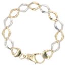 9ct Yellow and White Gold Fancy Bracelet 8"
