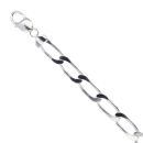 Silver Long Curb Bracelet 8.5" By Icesia