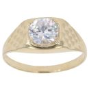 9ct Yellow Gold Cubic Zirconia Signet Ring