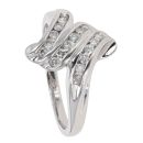 9ct White Gold Cubic Zirconia Twist Ring