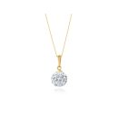 New 9ct Yellow Gold Crystal Ball Pendant and Earrings Set