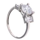 18ct White Gold Three Stone Cubic Zirconia Ring