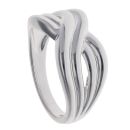 Silver Double Crossover Ring By Icesia