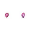 9ct White Gold Pink Topaz Stud Earrings