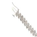 9ct White Gold 1.50ct Brilliant Cut Diamond Leaves Bracelet 6.5"