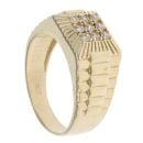 9ct Yellow Gold Cubic Zirconia Cluster Signet Ring