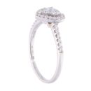 9ct White Gold 0.40ct Diamond Heart Cluster Ring