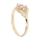 Children's 14ct Yellow Gold Pink Gemstone And Cubic Zirconia Ring