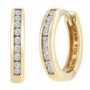 9ct Yellow Gold Diamond Channel Hoops