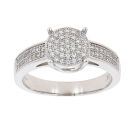9ct White Gold Cubic Zirconia Cluster Ring