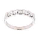 9ct White Gold 0.50ct Brilliant Cut Diamond Five Stone Ring