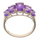 9ct Yellow Gold Amethyst Five Stone Ring
