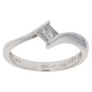 9ct White Gold 0.25ct Princess Cut Diamond Solitaire Ring