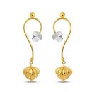 22ct Yellow Gold Rhodium Flower Drop Earrings