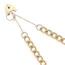9ct Yellow Gold Heart Lock Charm Bracelet 8"