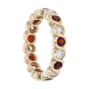 9ct Yellow Gold Cubic Zirconia And Garnet Ring