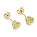 9ct yellow gold 5mm light peridot CZ stud Earrings